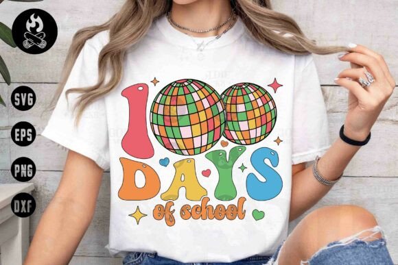 100 Days of School Disco Ball SVG
