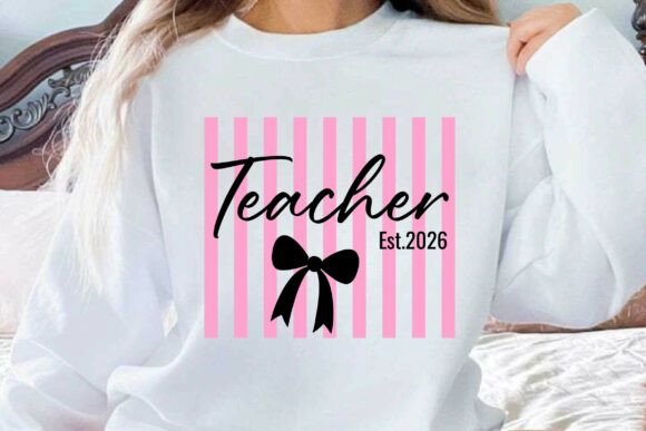 Coquette Teacher Est.2026 SVG PNG Tshirt – A Modern Design Asset for Branding and Marketing