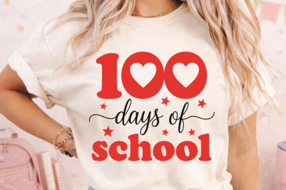 Cute 100 Days of School Heart Shirt SVG Graphics