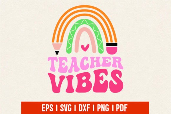 Groovy Teacher Vibes PNG SVG