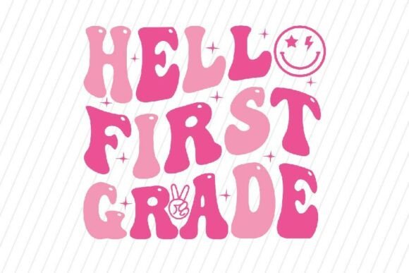 Hello First Grade Svg Png: Retro Graphics for Editorial and Web Design