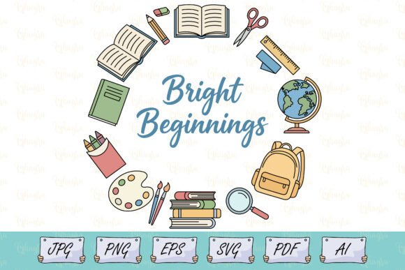 Kindergarten School Supplies Shirt SVG Graphics