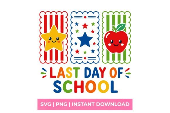 Last Day of School Retro Primary SVG Graphics