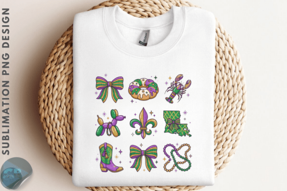 Retro Mardi Gras Doodles Sublimation