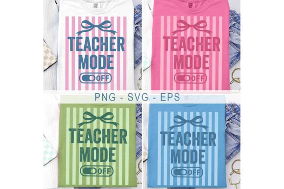 Striped Teacher Mode Off SVG: A Playful Graphic Design Asset for Local Businesses