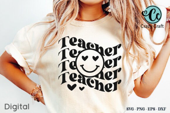 Teacher Retro Wave Shirt Png – A Versatile Graphic Design Asset for T-Shirt Creators